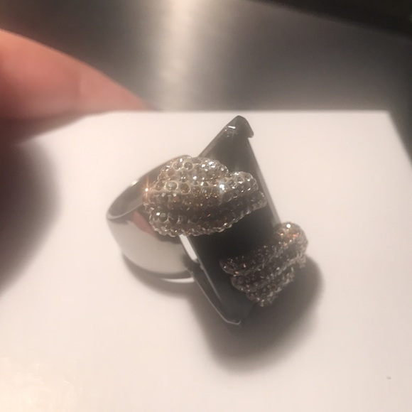 Authentic Swarovski Black Wings cocktail Ring XL Ring s52 - Picture 6 of 8